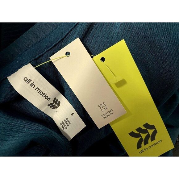 All in Motion Athletic Tee Dark Green Tonal Stripe Pullover Sz S NEW - Picture 5 of 5